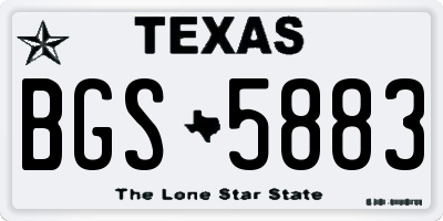 TX license plate BGS5883