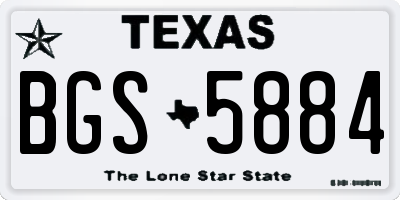 TX license plate BGS5884
