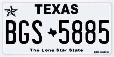 TX license plate BGS5885