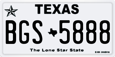 TX license plate BGS5888