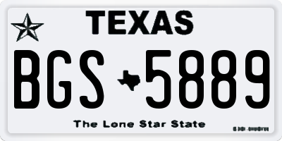 TX license plate BGS5889