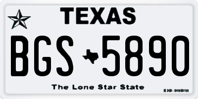 TX license plate BGS5890