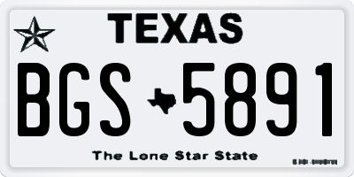 TX license plate BGS5891