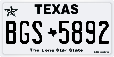 TX license plate BGS5892