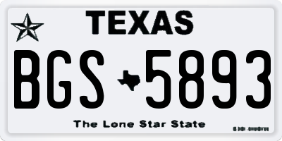 TX license plate BGS5893