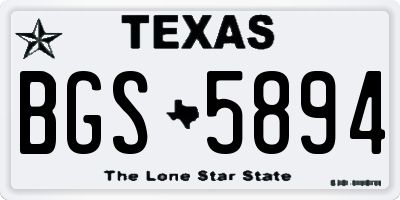 TX license plate BGS5894
