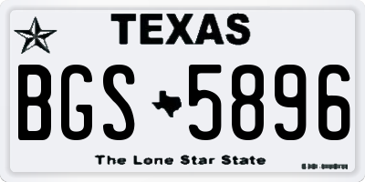 TX license plate BGS5896