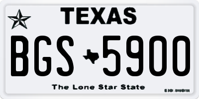 TX license plate BGS5900