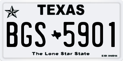 TX license plate BGS5901
