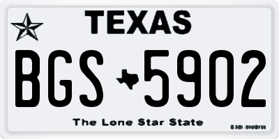 TX license plate BGS5902