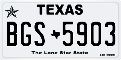 TX license plate BGS5903