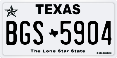 TX license plate BGS5904