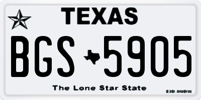 TX license plate BGS5905