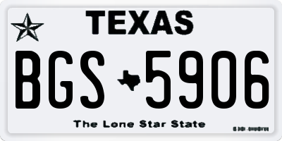 TX license plate BGS5906