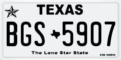 TX license plate BGS5907