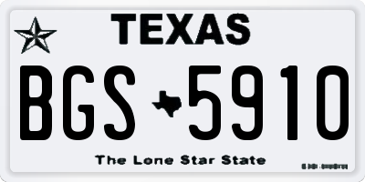 TX license plate BGS5910