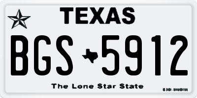 TX license plate BGS5912