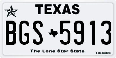 TX license plate BGS5913