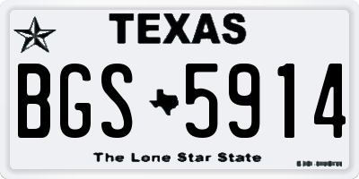 TX license plate BGS5914