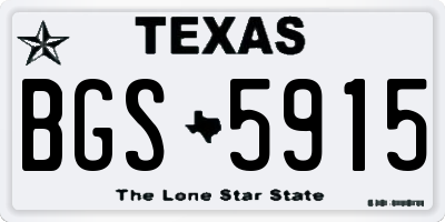 TX license plate BGS5915