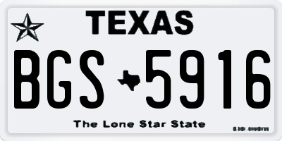 TX license plate BGS5916