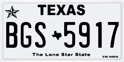 TX license plate BGS5917