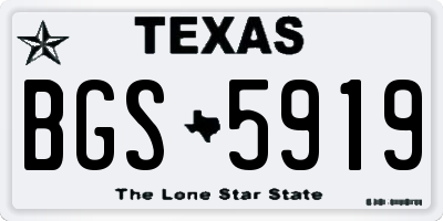 TX license plate BGS5919