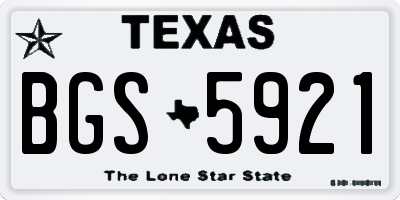 TX license plate BGS5921