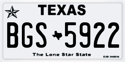 TX license plate BGS5922