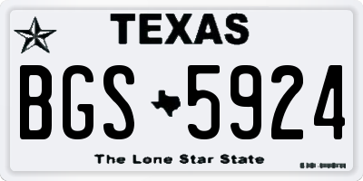 TX license plate BGS5924