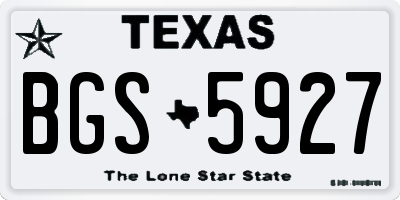 TX license plate BGS5927