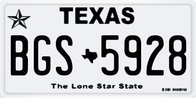 TX license plate BGS5928