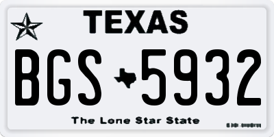TX license plate BGS5932