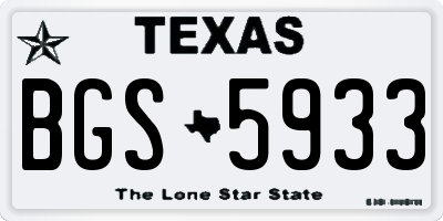 TX license plate BGS5933
