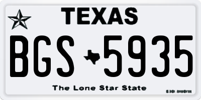 TX license plate BGS5935