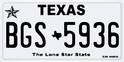 TX license plate BGS5936