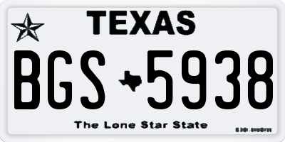 TX license plate BGS5938
