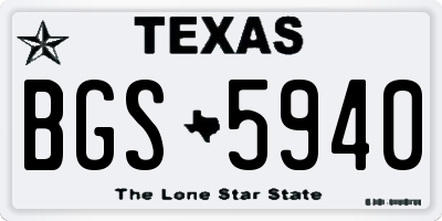 TX license plate BGS5940