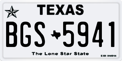 TX license plate BGS5941