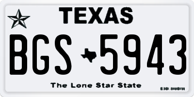 TX license plate BGS5943