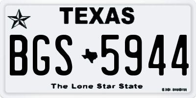 TX license plate BGS5944