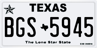 TX license plate BGS5945