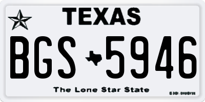 TX license plate BGS5946