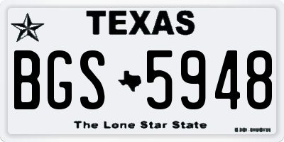 TX license plate BGS5948