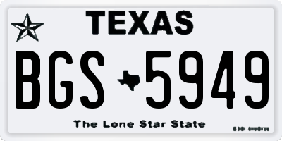 TX license plate BGS5949