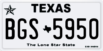 TX license plate BGS5950