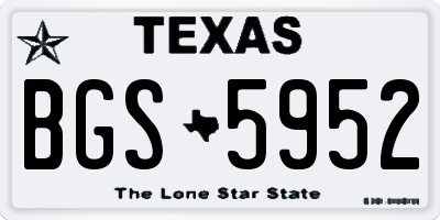 TX license plate BGS5952