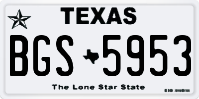 TX license plate BGS5953