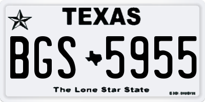 TX license plate BGS5955