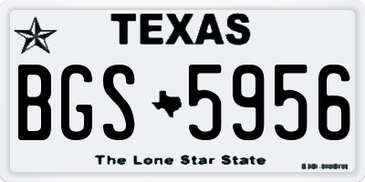 TX license plate BGS5956